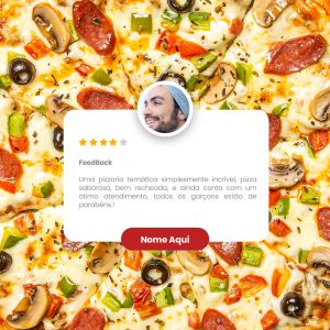 Social Media Feedback Pizzaria Pizza PSD Editável