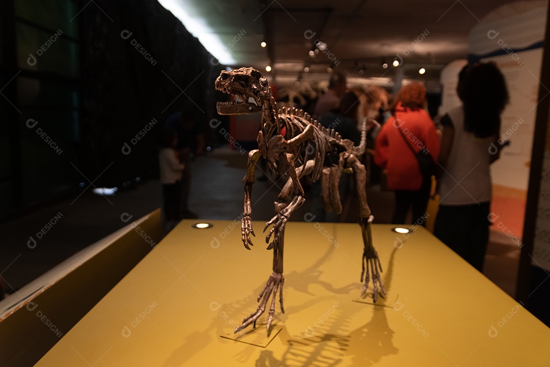 Esqueleto de dinossauro na Expo Dinosaurs - Patagotitan, o maior dinossauro do mundo