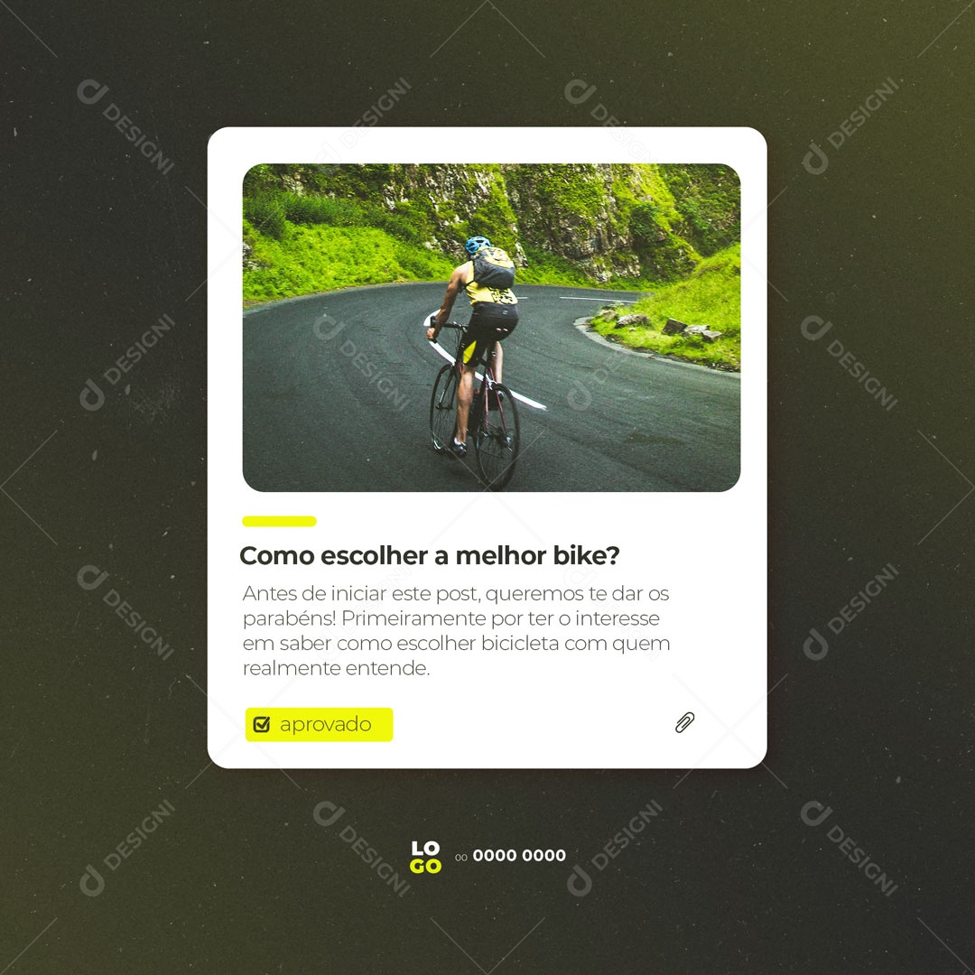 Social Media Bicicletaria Bicicleta Como Escolher a Melhor Bike? Capacete PSD Editável