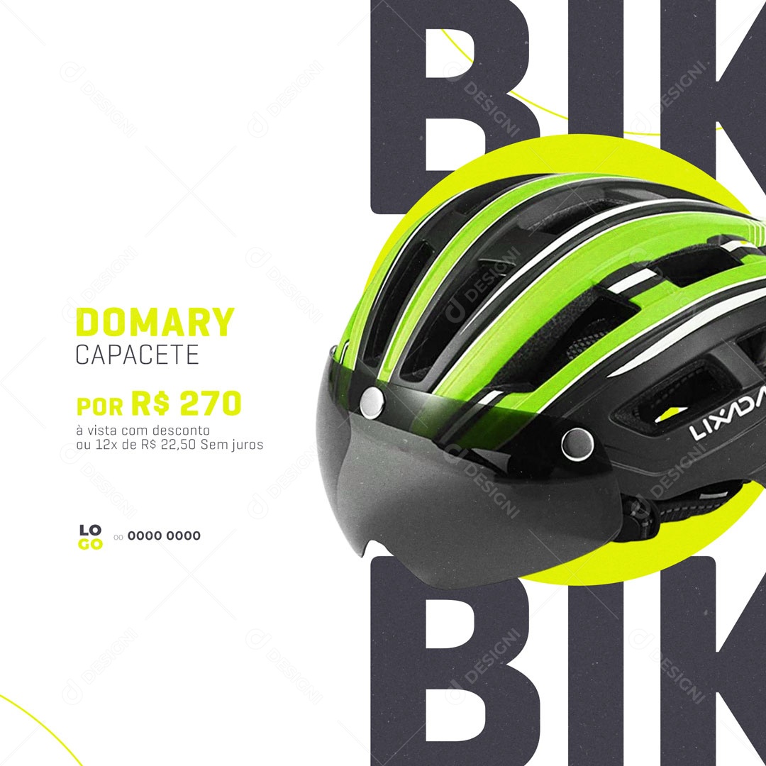 Social Media Bicicletaria Bicicleta Domary Capacete PSD Editável