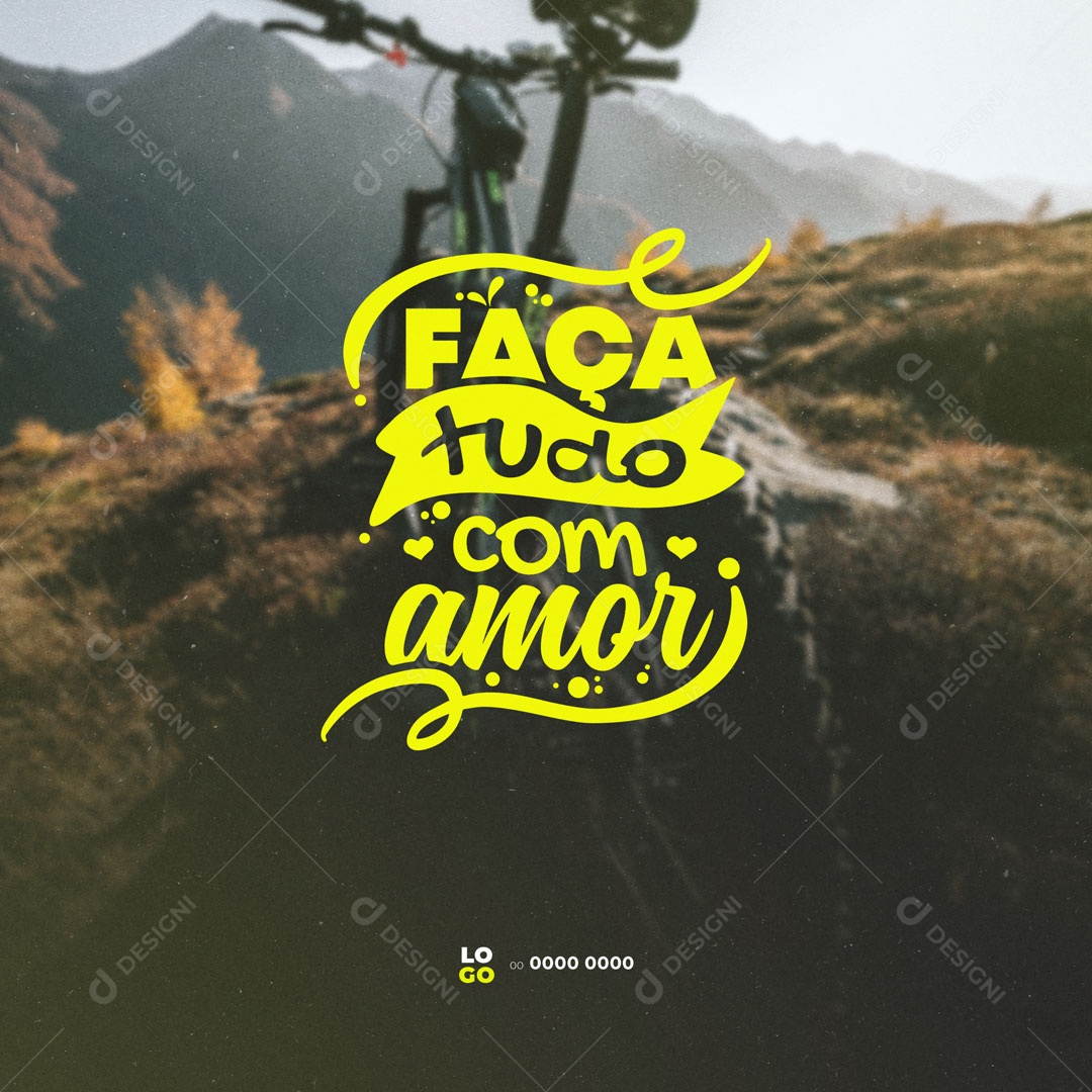 Social Media Bicicletaria Bicicleta Do everything with Love Editable PSD
