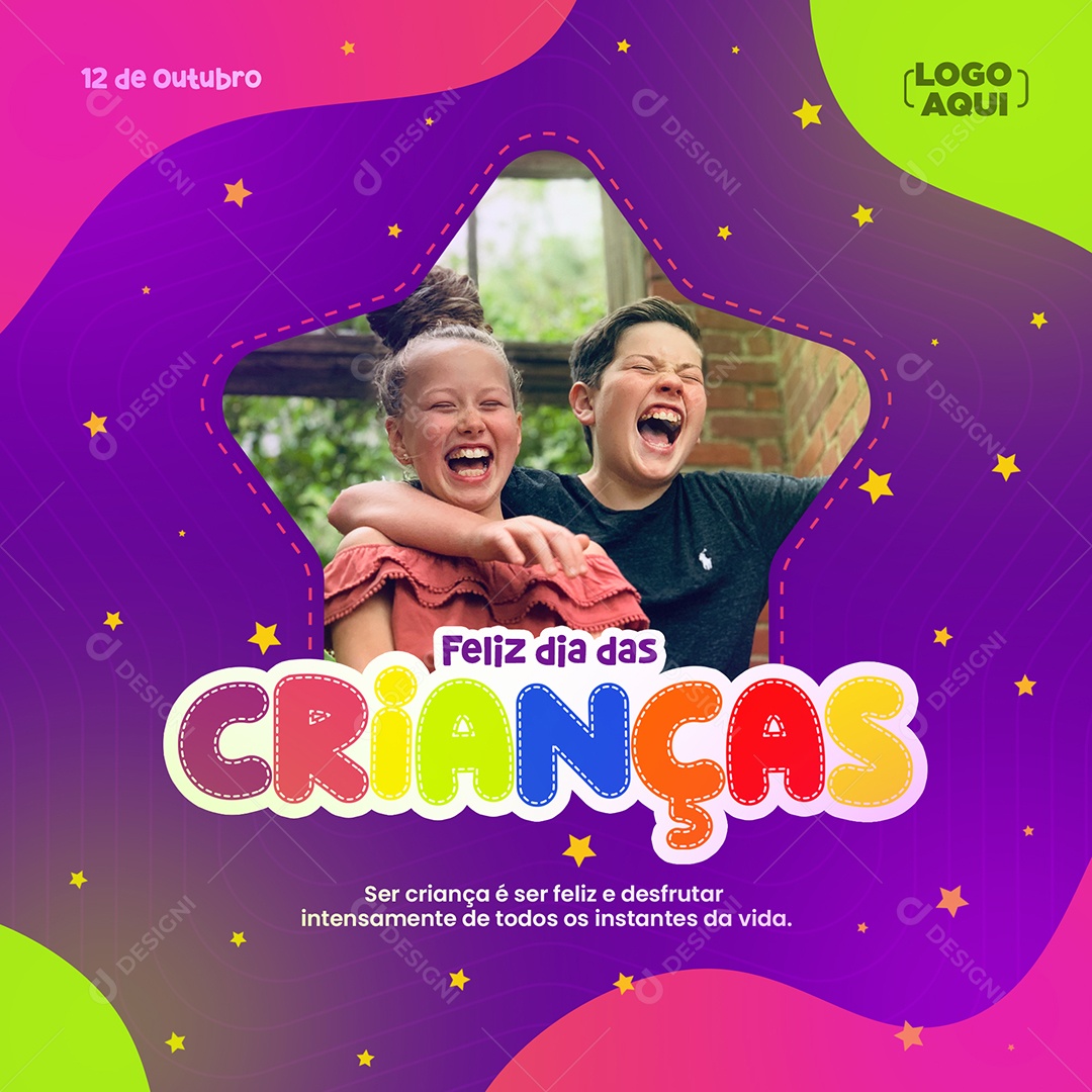 Ser Criança é ter uma Imaginação sem Limites Dia das Crianças Social Media PSD Editável