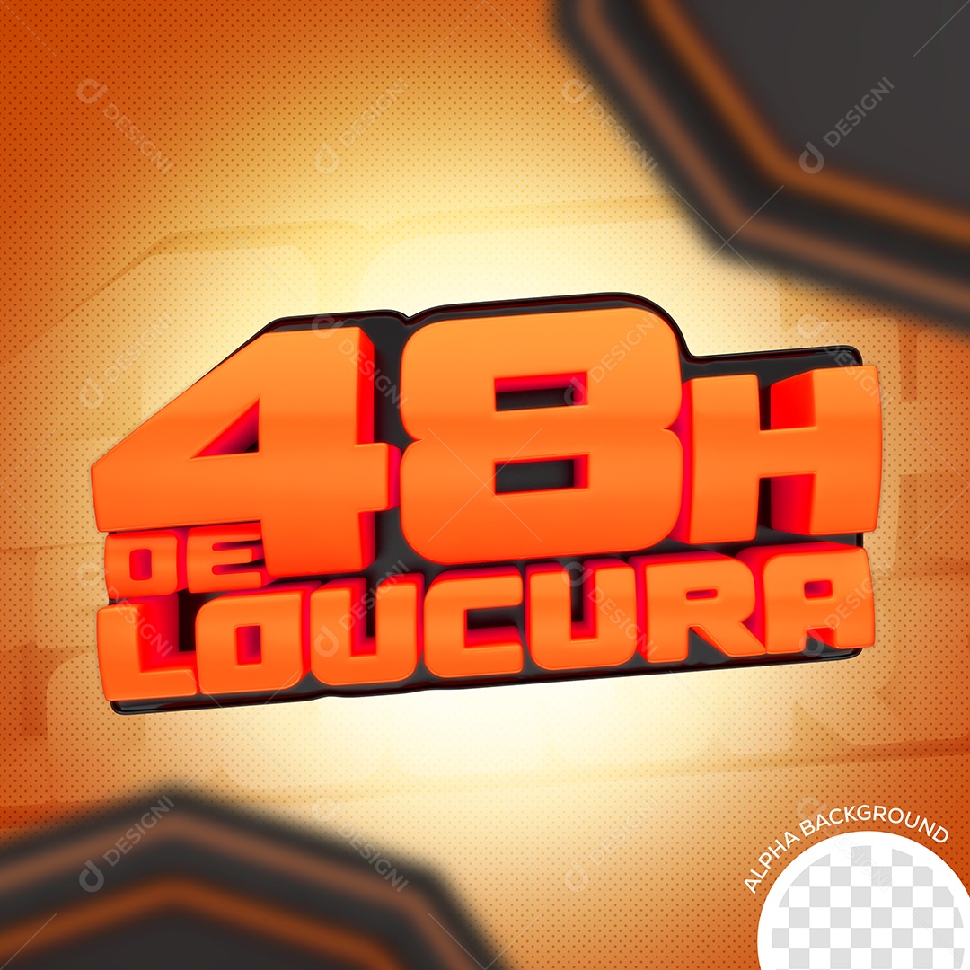 Selo 3D Para Composições 48H De Loucura Em Promoções PSD