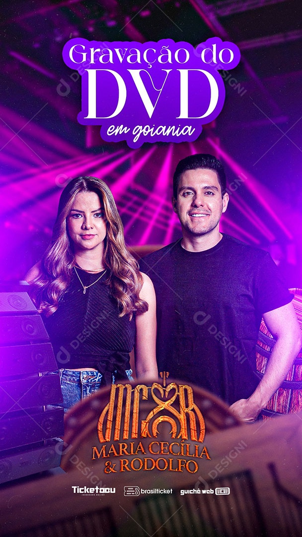 Flyer Show Maria Cecília e Rodolfo Story Social Media PSD Editável