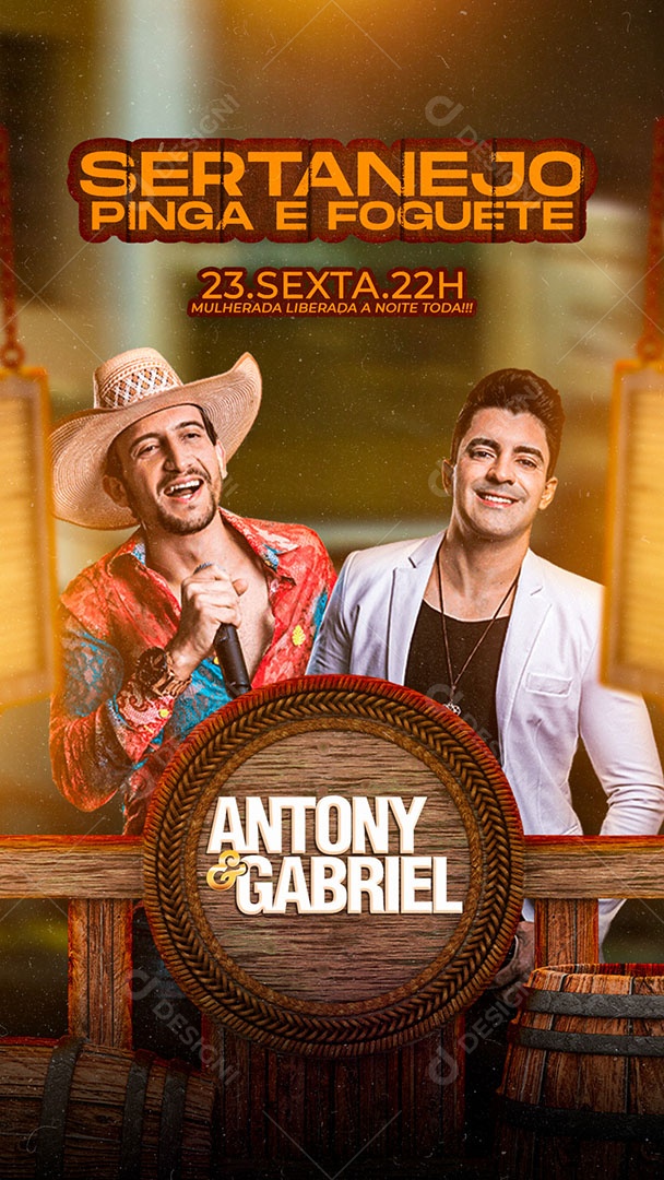 Flyer Show Antony e Gabriel Story Social Media PSD Editável