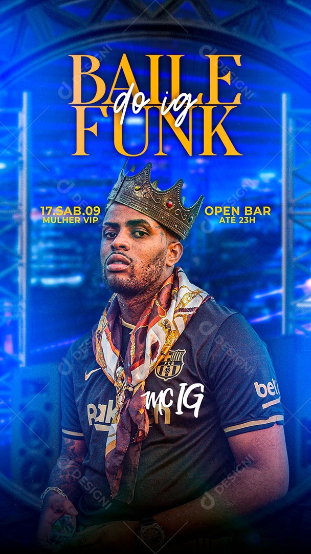 Flyer Baile Funk MC IG Story Social Media PSD Editável