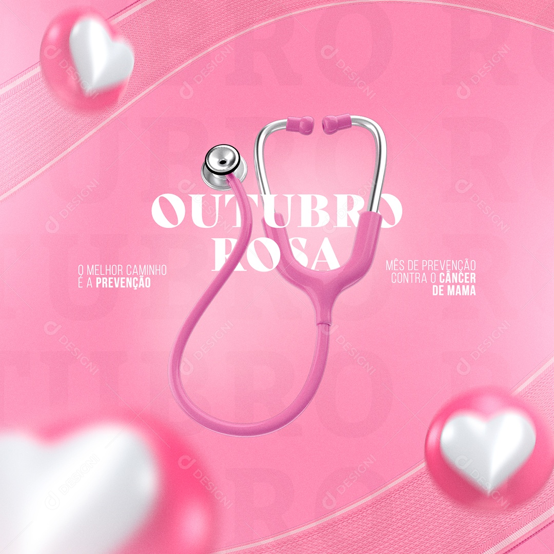O Melhor caminho é a Prevenção Outubro Rosa Social Media PSD Editável