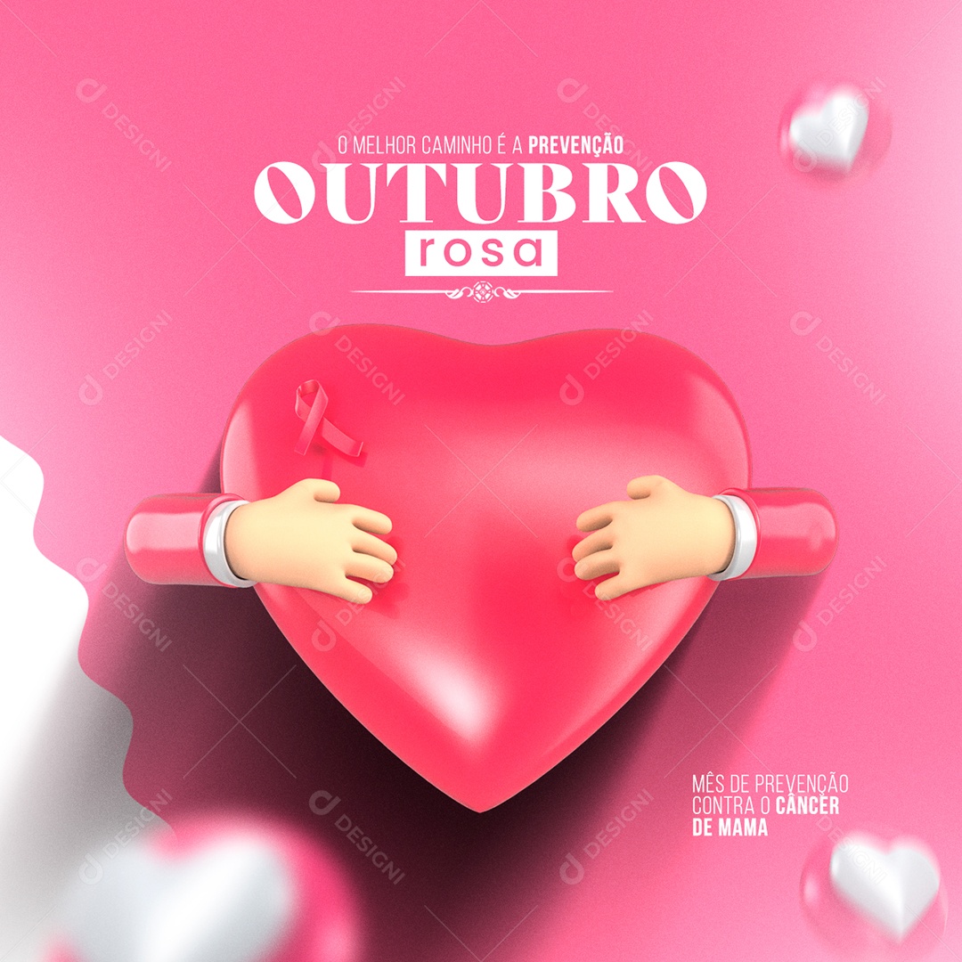 O Melhor caminho é a Prevenção Outubro Rosa Social Media PSD Editável