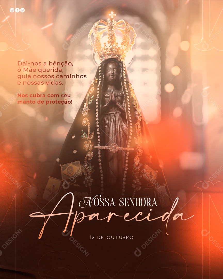 Dia da Nossa Senhora De Assunção 12 de agosto Social Media PSD Editável