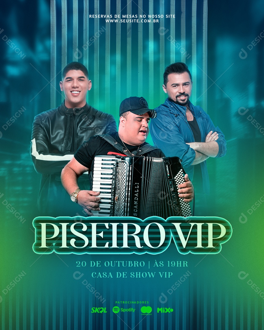 Flyer Piseiro Shows Tarcísio Do Acordeom Social Media PSD Editável