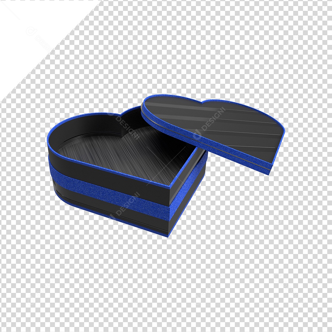 Elemento 3D Para Composições Caixa Preta Com Forma De Coração PSD