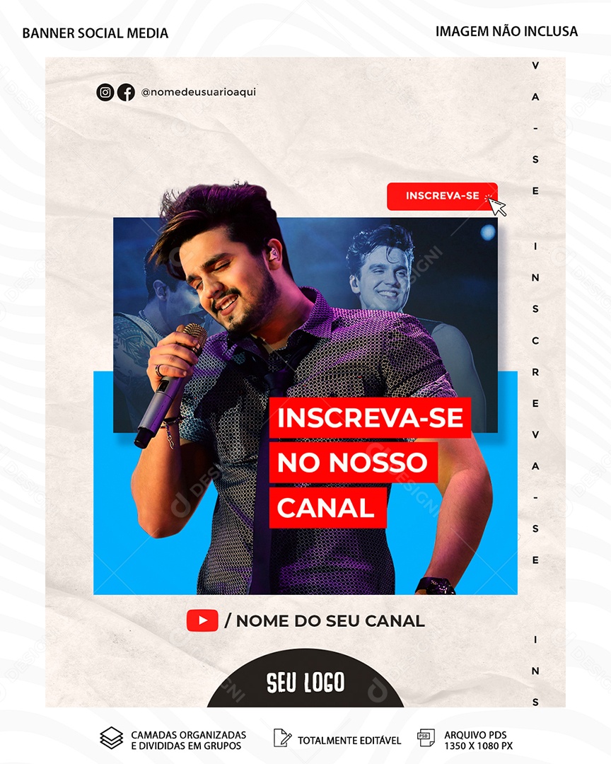Flyer Inscreva-se No Nosso Canal Do Youtube Social Media PSD Editável