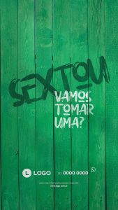 Post Bebidas Sextou Vamos Tomar Uma Cerveja Gelada Story Social Media PSD Editável