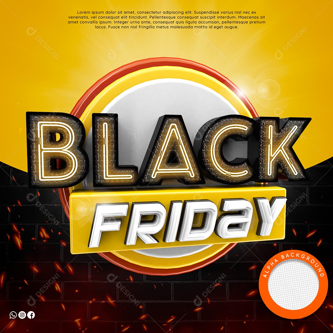 Selo 3D Para Composições Black Friday Promoções PSD