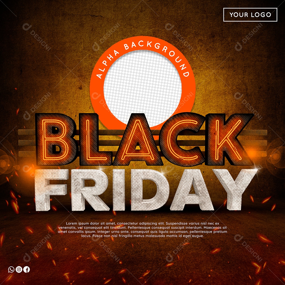 Selo 3D Para Composições Black Friday Promoções PSD