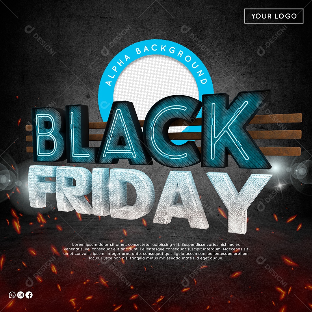 Selo 3D Para Composições Black Friday Promoções PSD