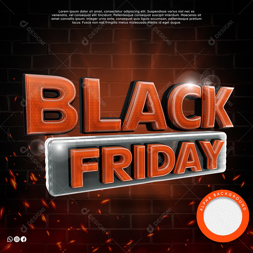 Selo 3D Para Composições Black Friday Promoções PSD