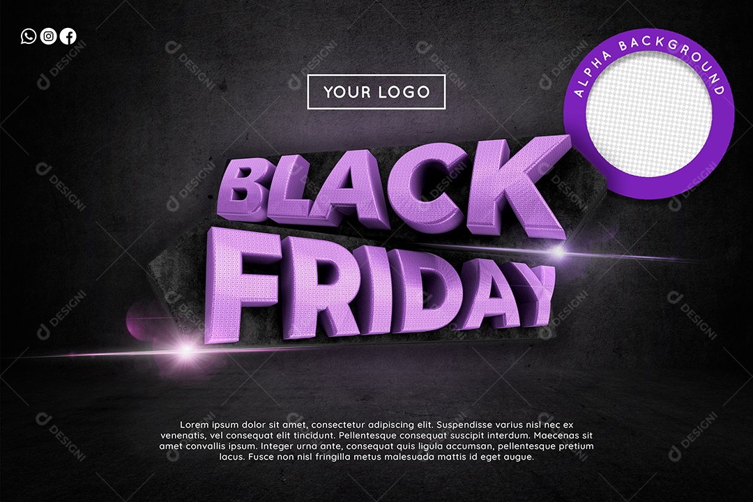 Selo 3D Para Composições Black Friday Promoções PSD