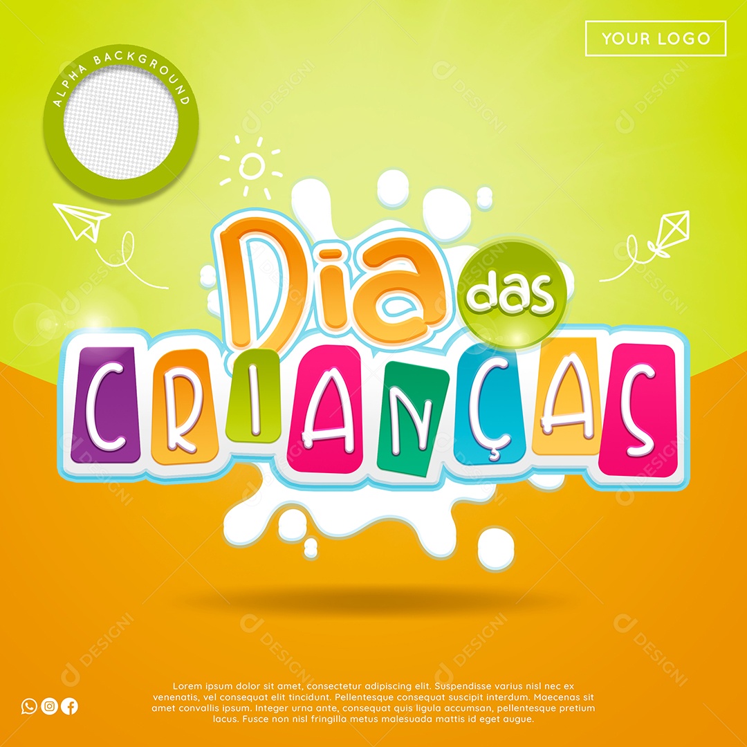 Selo 3D Para Composição Dia Das Crianças PSD