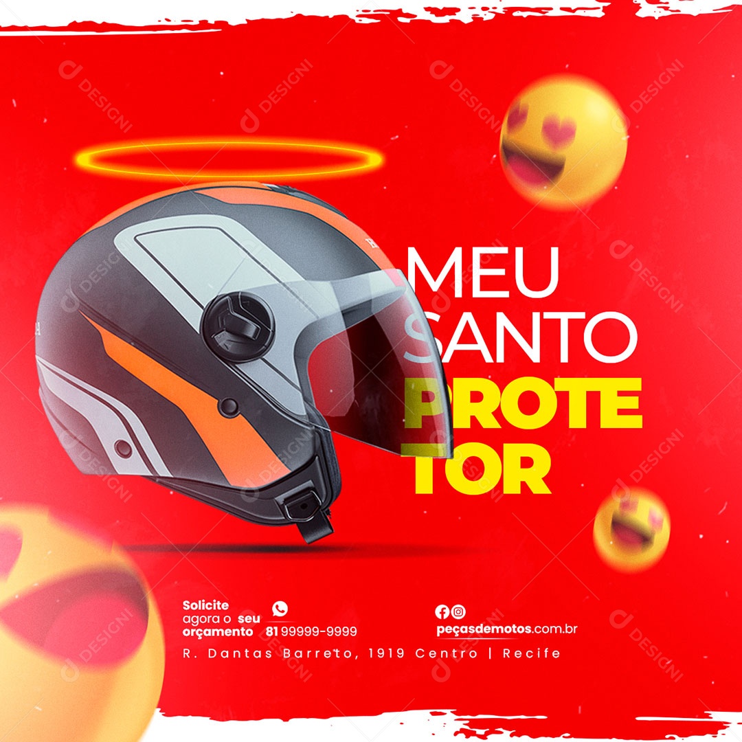 Social Media Moto Peças Meu Santo Protetor PSD Editável