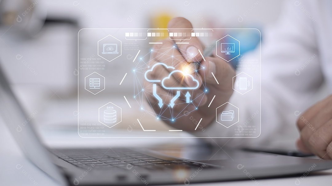 Tecnologia de computação em nuvem e armazenamento online para negócios