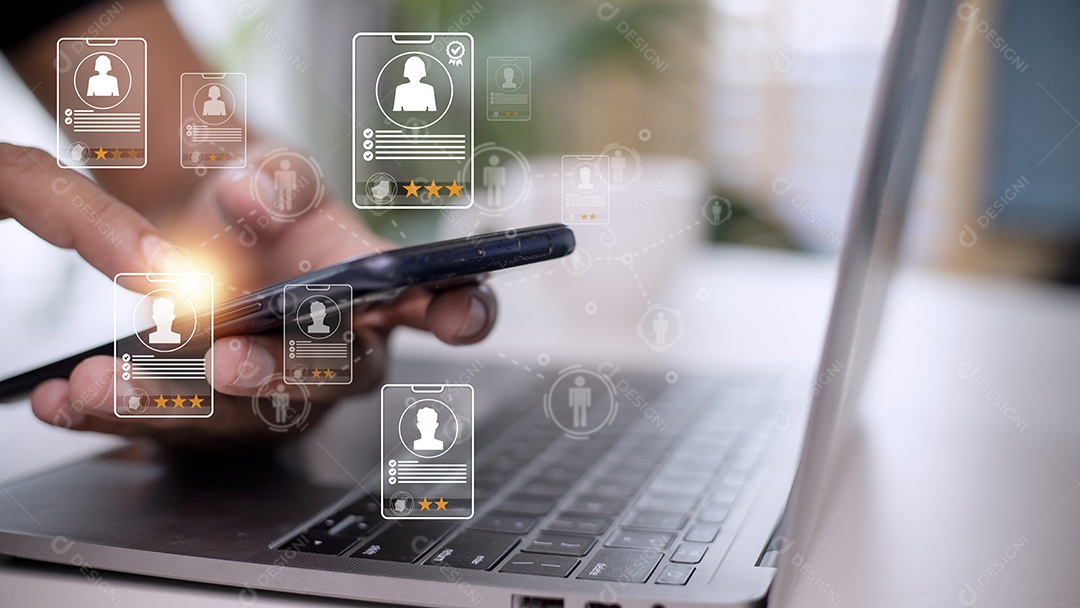 Conceito de serviço de pesquisa especialista em aplicativo de recrutamento online