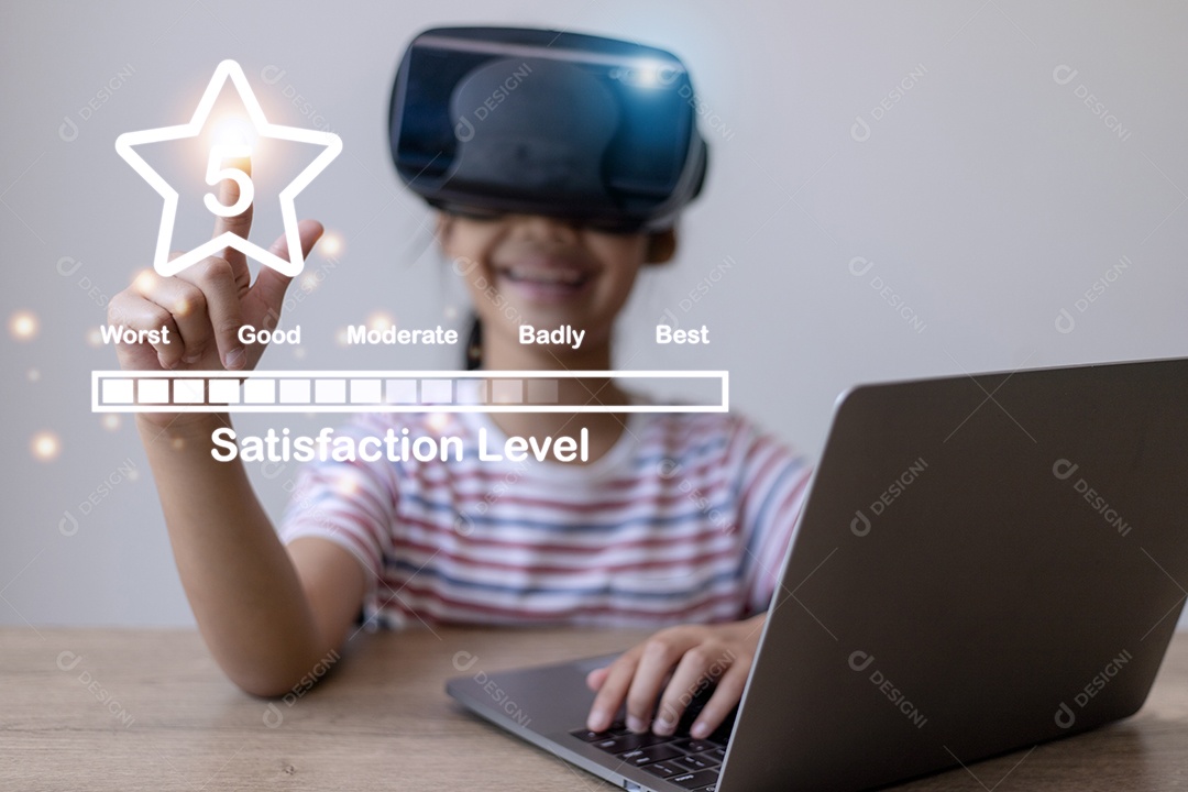 Conceito de experiências do cliente. Avaliação de avaliação de leitura de cliente feliz