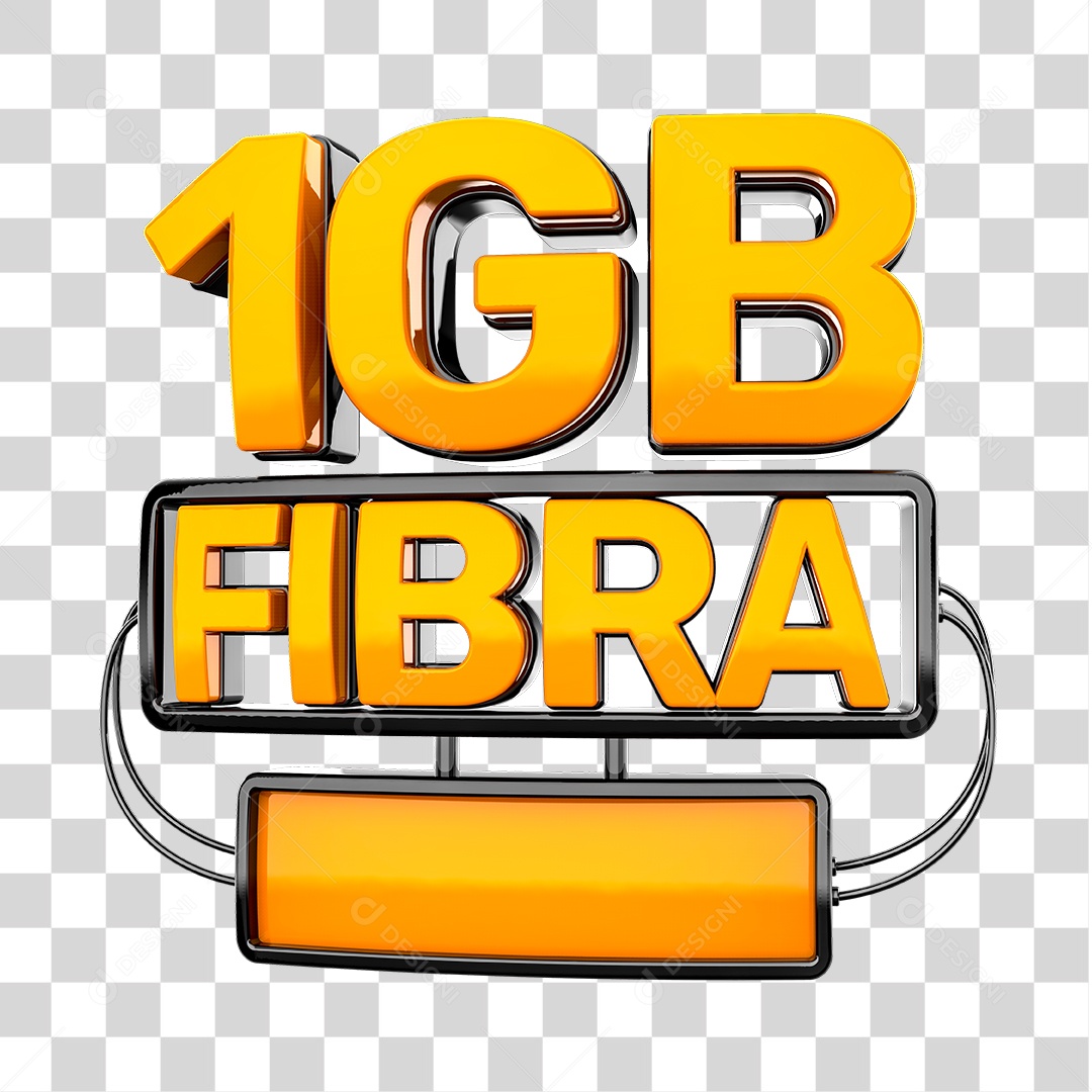 Elemento 3D 1G Fibra PNG Transparente Sem Fundo