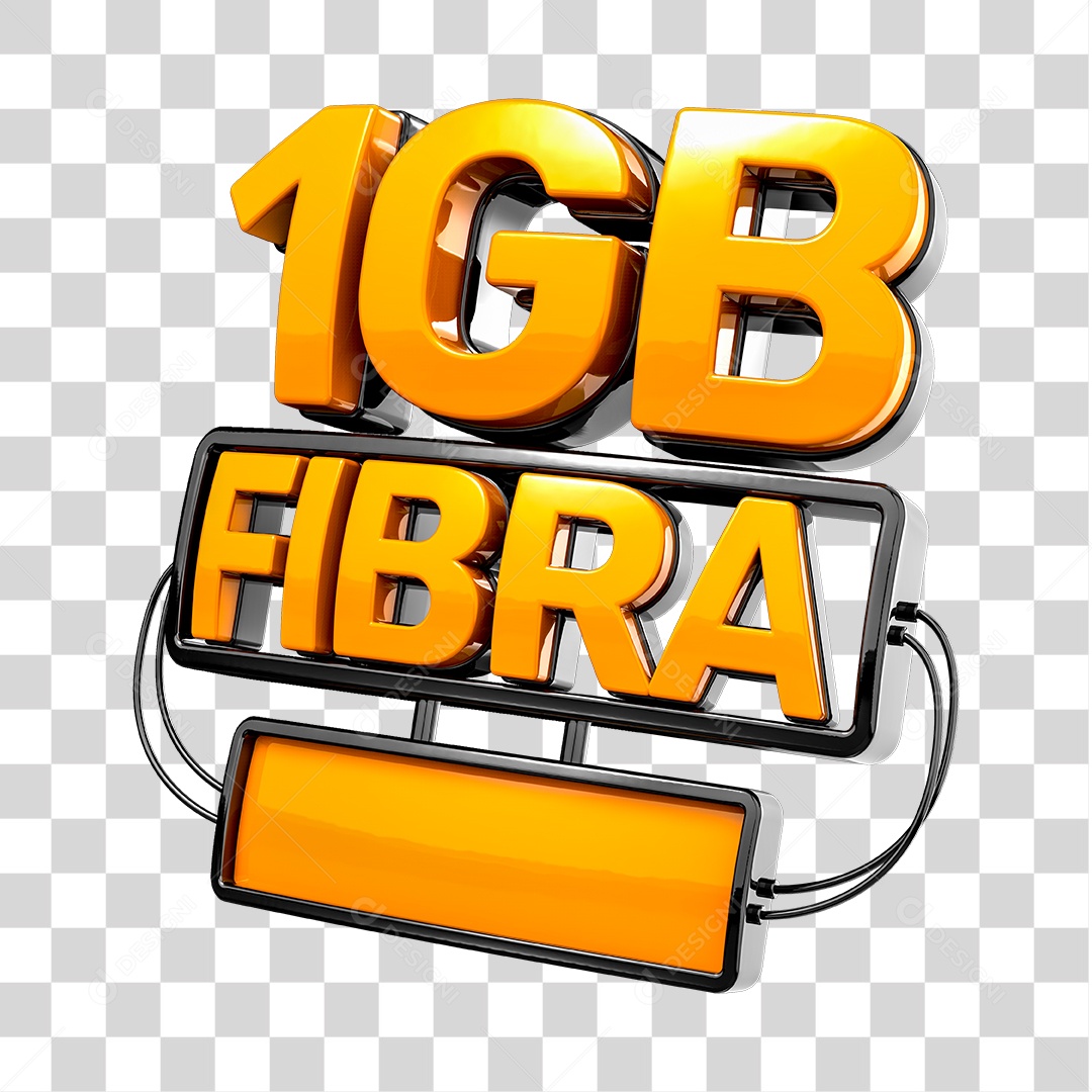 Elemento 3D 1GB Fibra PNG Transparente Sem Fundo