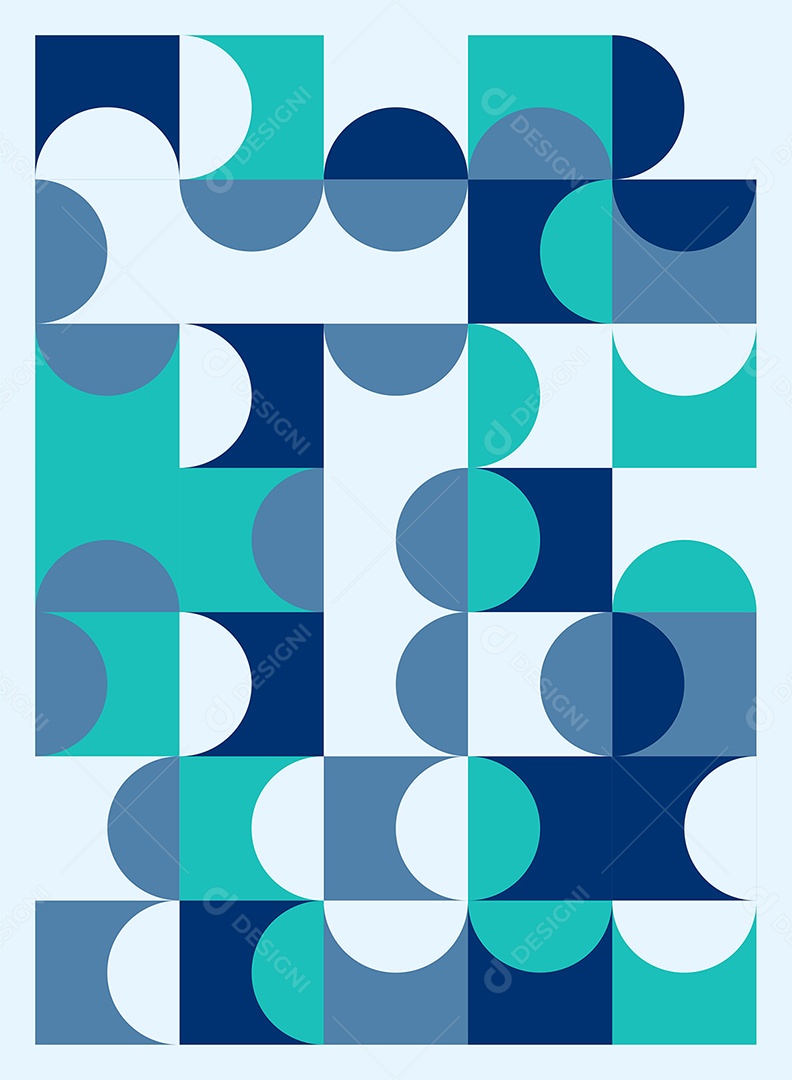 Padrão abstrato geométrico de meados do século com formas simples Vetor EPS