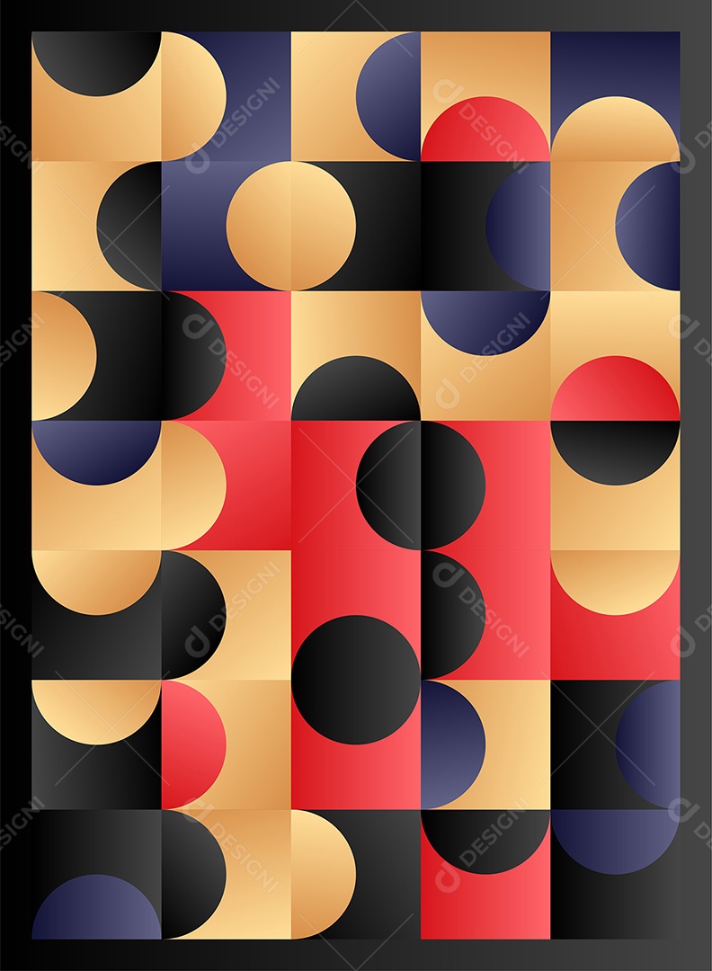 Padrão abstrato geométrico de meados do século com formas simples Vetor EPS