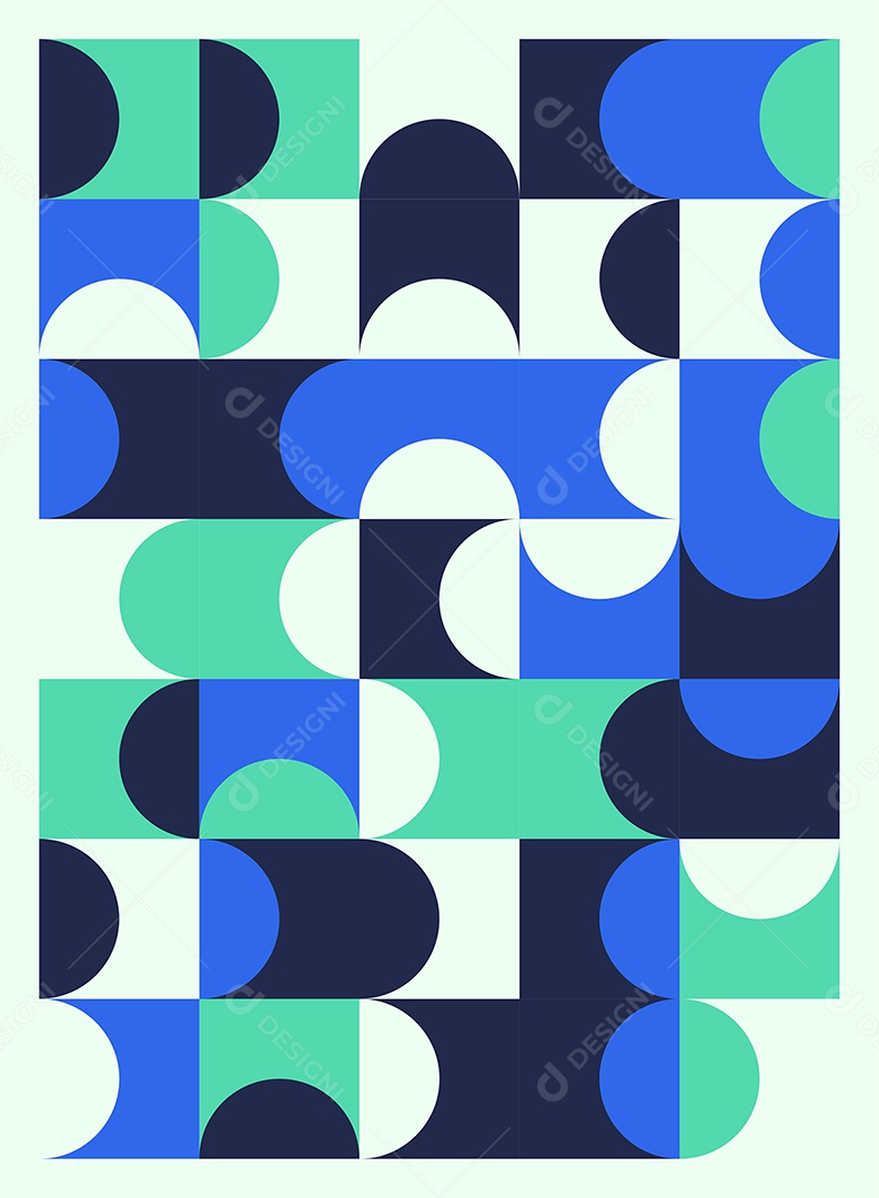 Padrão abstrato geométrico de meados do século com formas simples Vetor EPS