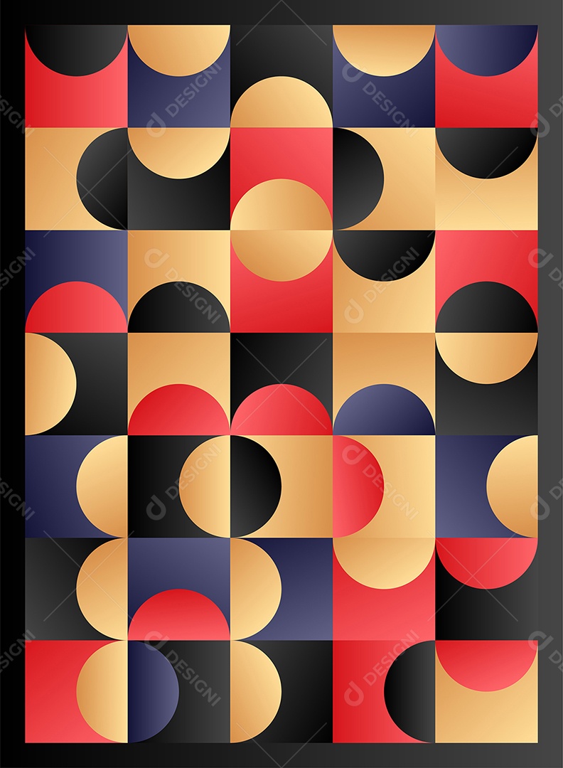 Padrão abstrato geométrico de meados do século com formas simples Vetor EPS