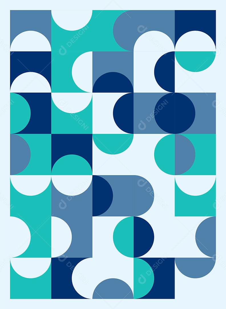 Padrão abstrato geométrico de meados do século com formas simples Vetor EPS