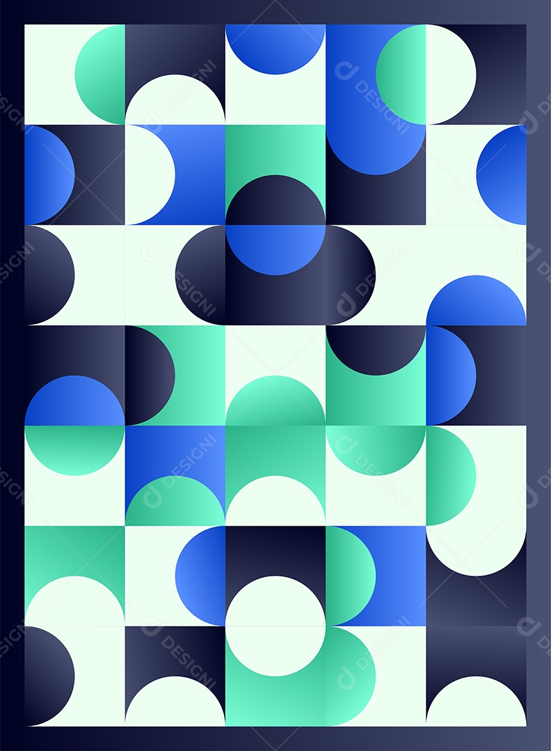 Padrão abstrato geométrico de meados do século com formas simples Vetor EPS