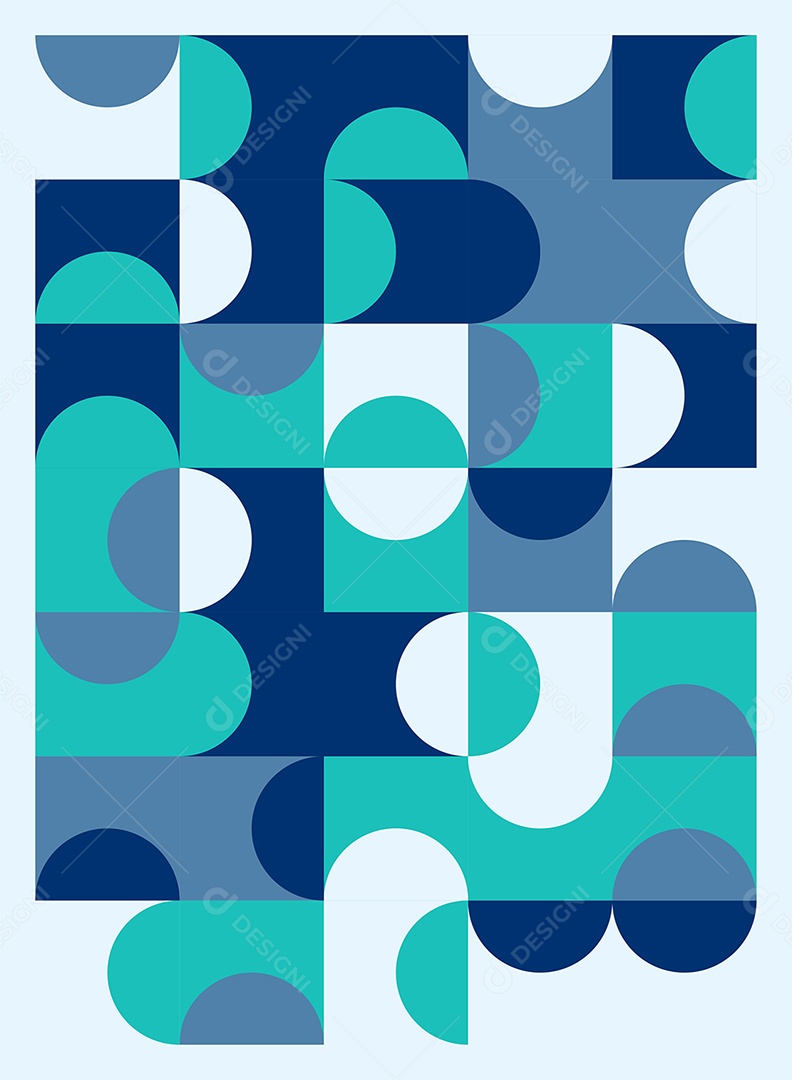 Padrão abstrato geométrico de meados do século com formas simples Vetor EPS