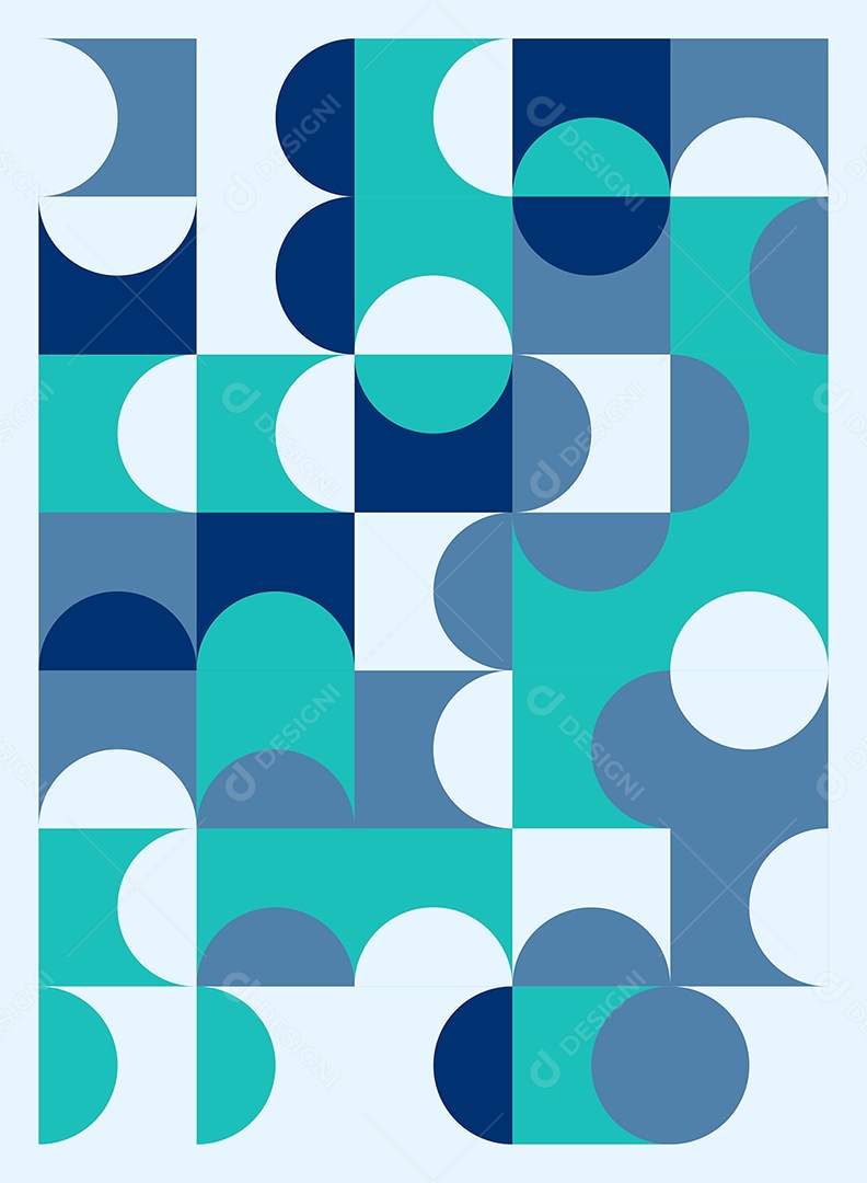 Padrão abstrato geométrico de meados do século com formas simples Vetor EPS