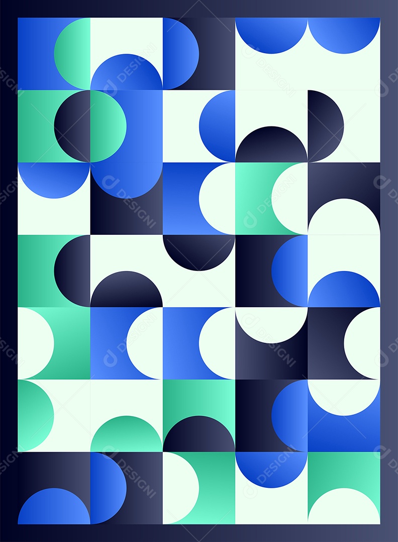 Padrão abstrato geométrico de meados do século com formas simples Vetor EPS