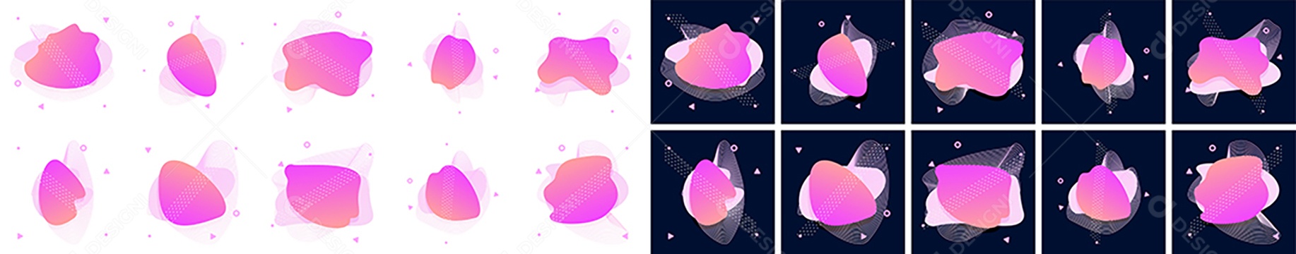 Conjunto de Formas Fluidas Ilustração Vetor EPS