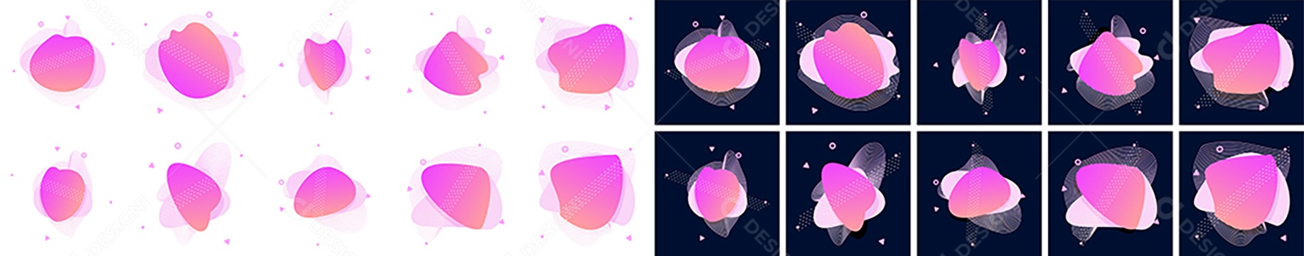 Conjunto de Formas Fluidas Ilustração Vetor EPS