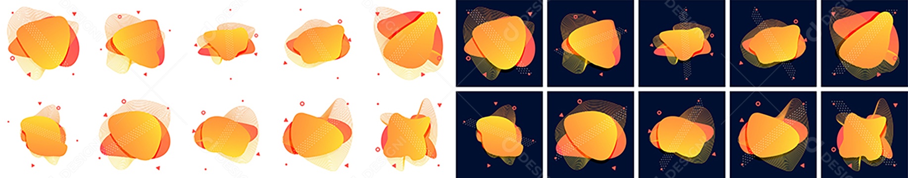 Conjunto de Formas Fluidas Ilustração Vetor EPS