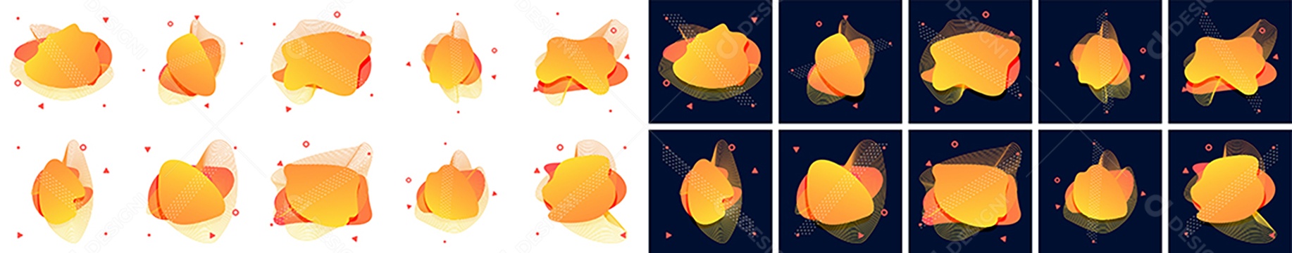 Conjunto de Formas Fluidas Ilustração Vetor EPS