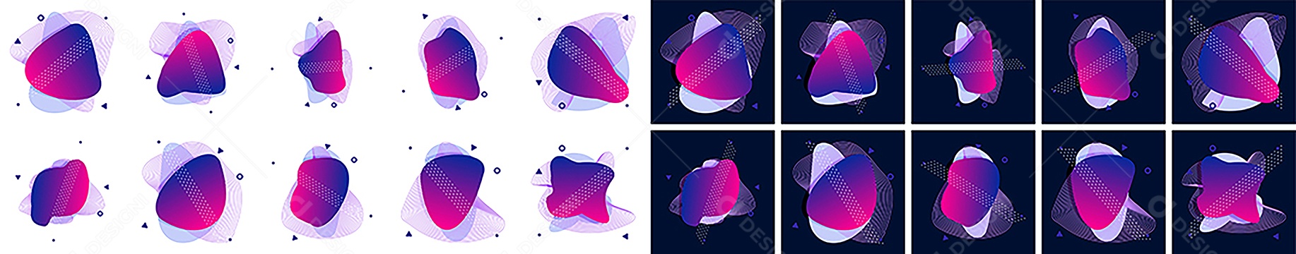 Conjunto de Formas Fluidas Ilustração Vetor EPS