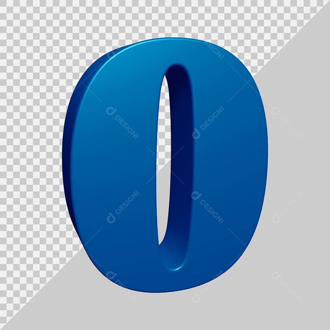 Elemento 3D Para Composição Letra O Azul PSD