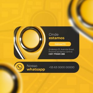 Social Media Localização Onde Estamos Novo Endereço PSD Editável