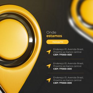 Social Media Localização Onde Estamos Novo Endereço PSD Editável