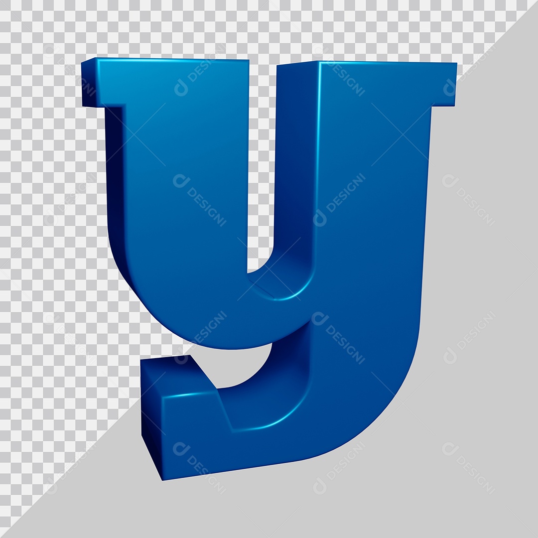 Elemento 3D Para Composição Letra Y Azul PSD