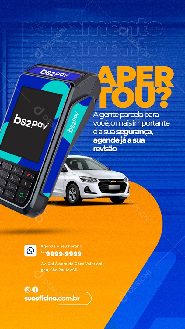 Story Apertou Agente parcela Oficina Social Media PSD Editável