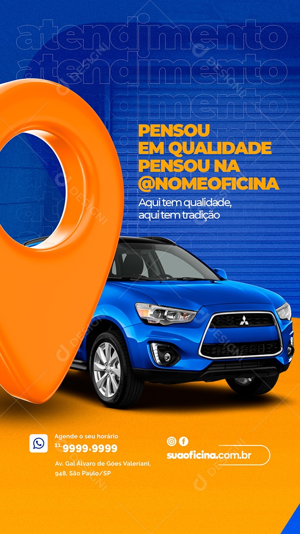 Story Pensou em qualidade pensou na Oficina Social Media PSD Editável