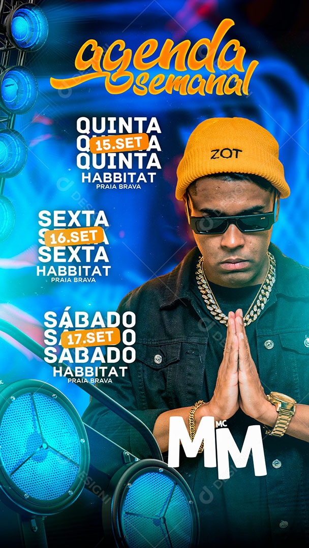 Flyer Show Agenda Semanal MC MM Storyu Social Media PSD Editável